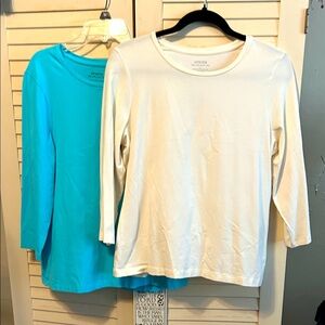 2 Chicos stretch long sleeved T shirts